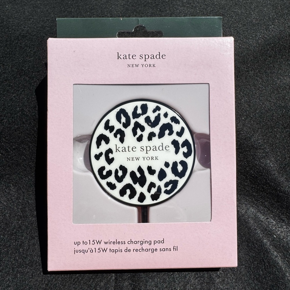 Kate Spade NY Leopard Magnetic Wireless Charger 15W Apple Samsung Rare Chic